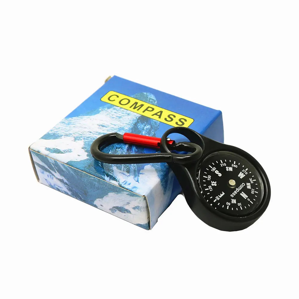 Mini Survival Compass Carabiner Portable Pocket Lightweight Keychain