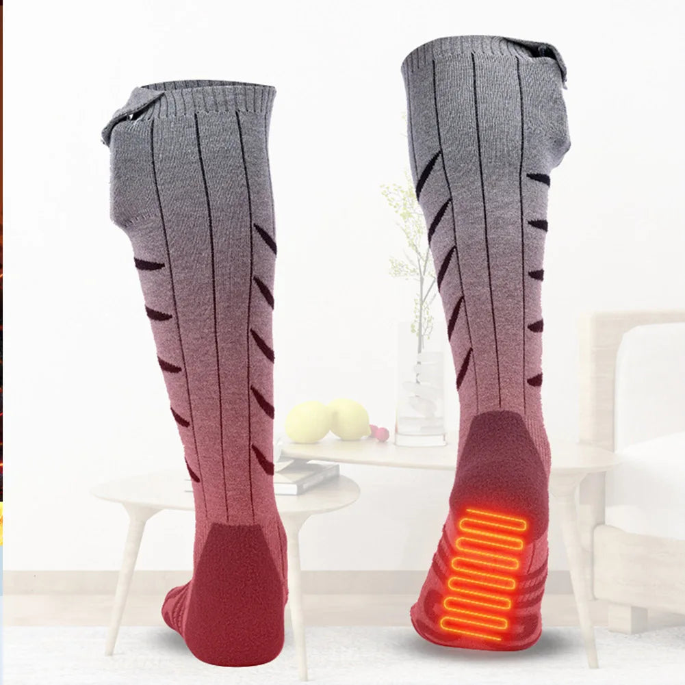Electric Heated Socks Cold-Proof Winter Warm Thermal Socks Fast Heating Foot Warmers Washable for Cycling Camping Skating Zpaxo