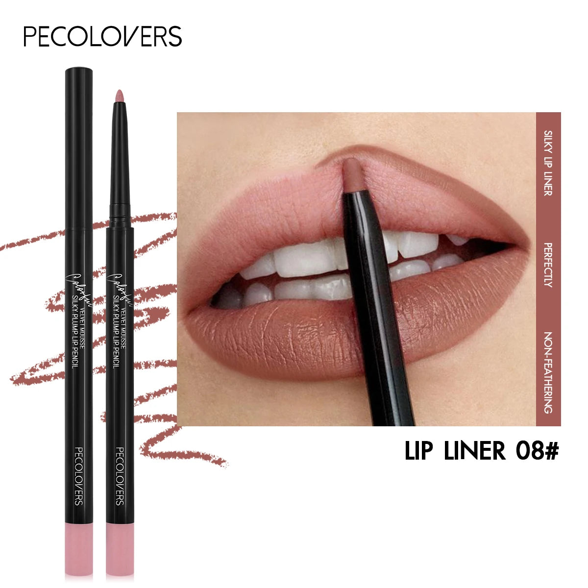 Delicate Lip Liner Pencil Soft Tint Pen Comfort Wear Casual Looks Zpaxo 08