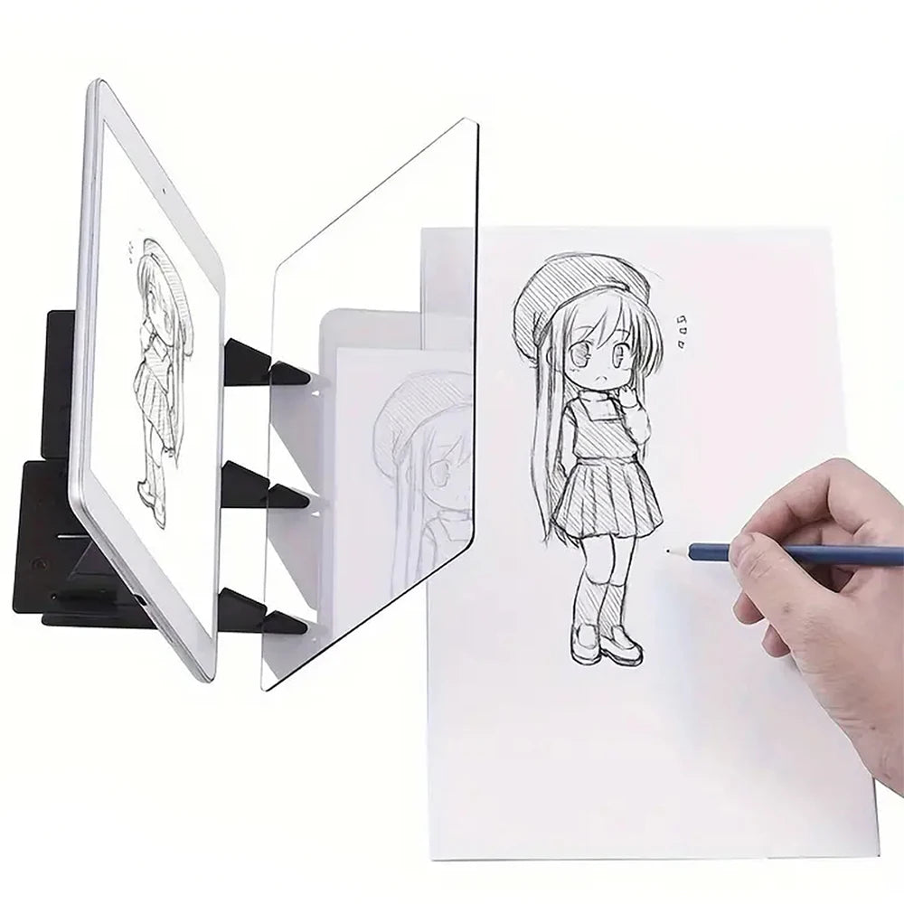 Optical Drawing Board Kit Portable Optical Tracing Board Projector Copy Board Image Reflection for Kids Beginners Artists ﻿ Zpaxo