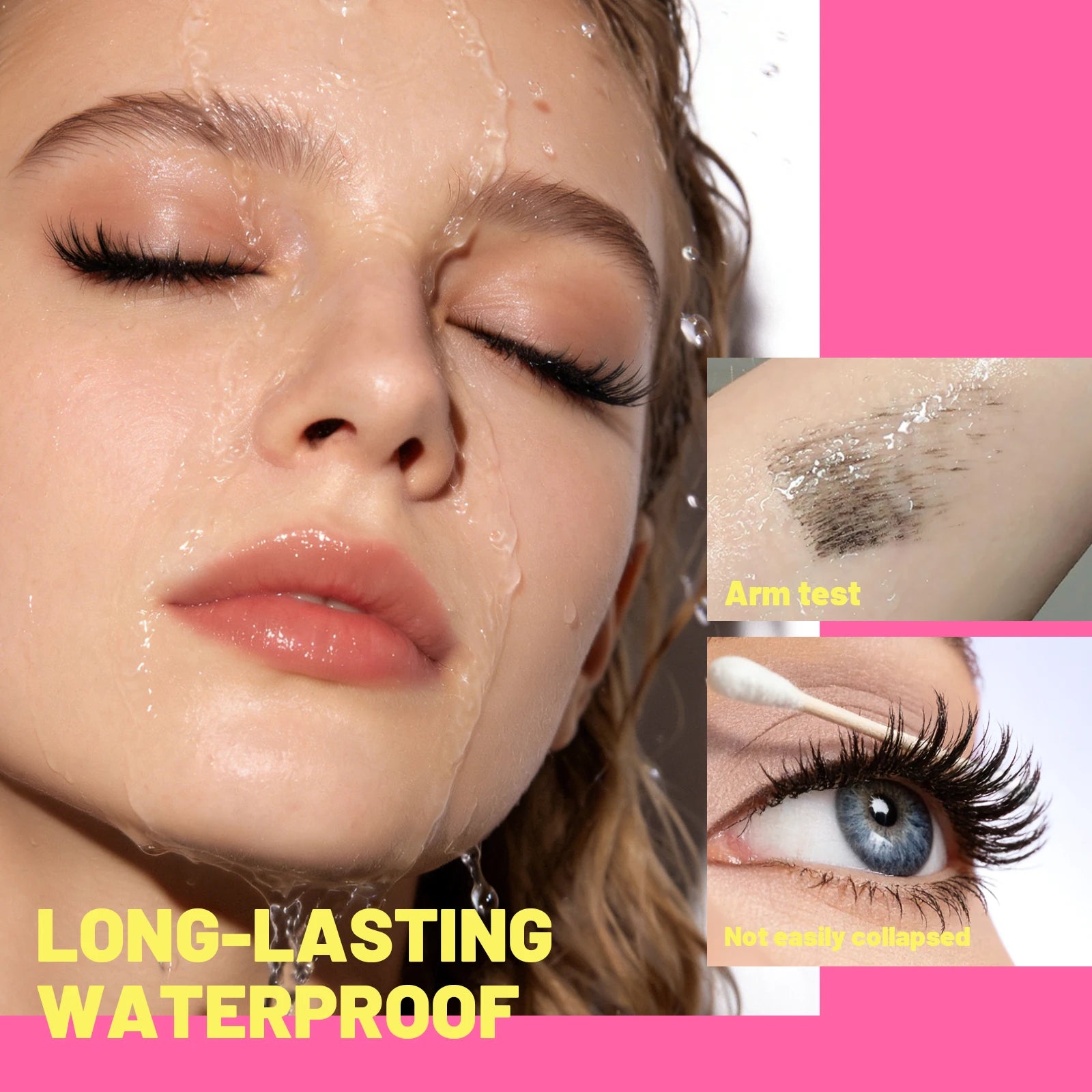 3 Pieces Mascara Set, Waterproof Long Lasting Lightweight Curling Mascara Eye Makeup Kit Zpaxo