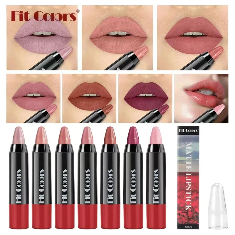 1PC 8 Colors Velvet Matte Lipsticks Pencil Waterproof Long Lasting Sexy Red Lip Stick Non-Stick Cup Makeup Lip Tint Pen Cosmetic Zpaxo