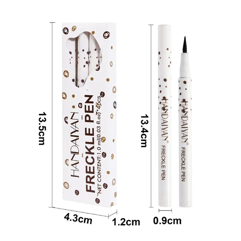 4PC Natural Freckle Pencil Dot Spot Pen Create Effortless Sunkissed Makeup Long Lasting Waterproof Soft Brown Freckle Makeup Pen Zpaxo