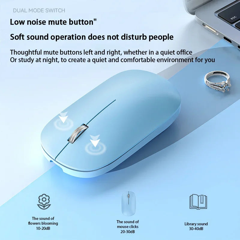 Wireless Bluetooth Mouse Dual Mode DPI Adjustable Type-c Rechargeable