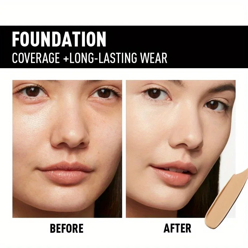 Full Coverage Concealer Foundation - Long-Lasting, Waterproof Natural Matte Finish for Flawless Skin Easy To Create Daily Makeup Zpaxo