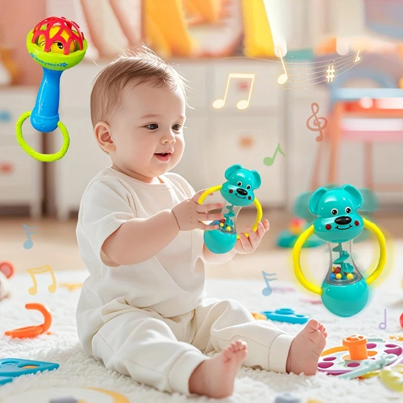 Baby Rattles Toys 0 12 Months Newborn Sensory Grasp Hand Bell