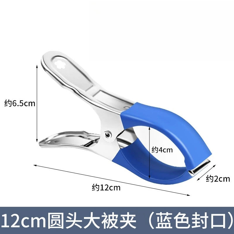6PCS Durable Stainless Steel Pool Cover Clips with Blue Plastic Handles - Heavy Duty Windproof Spring Clips for Secure Above Zpaxo Blue 6PCS
