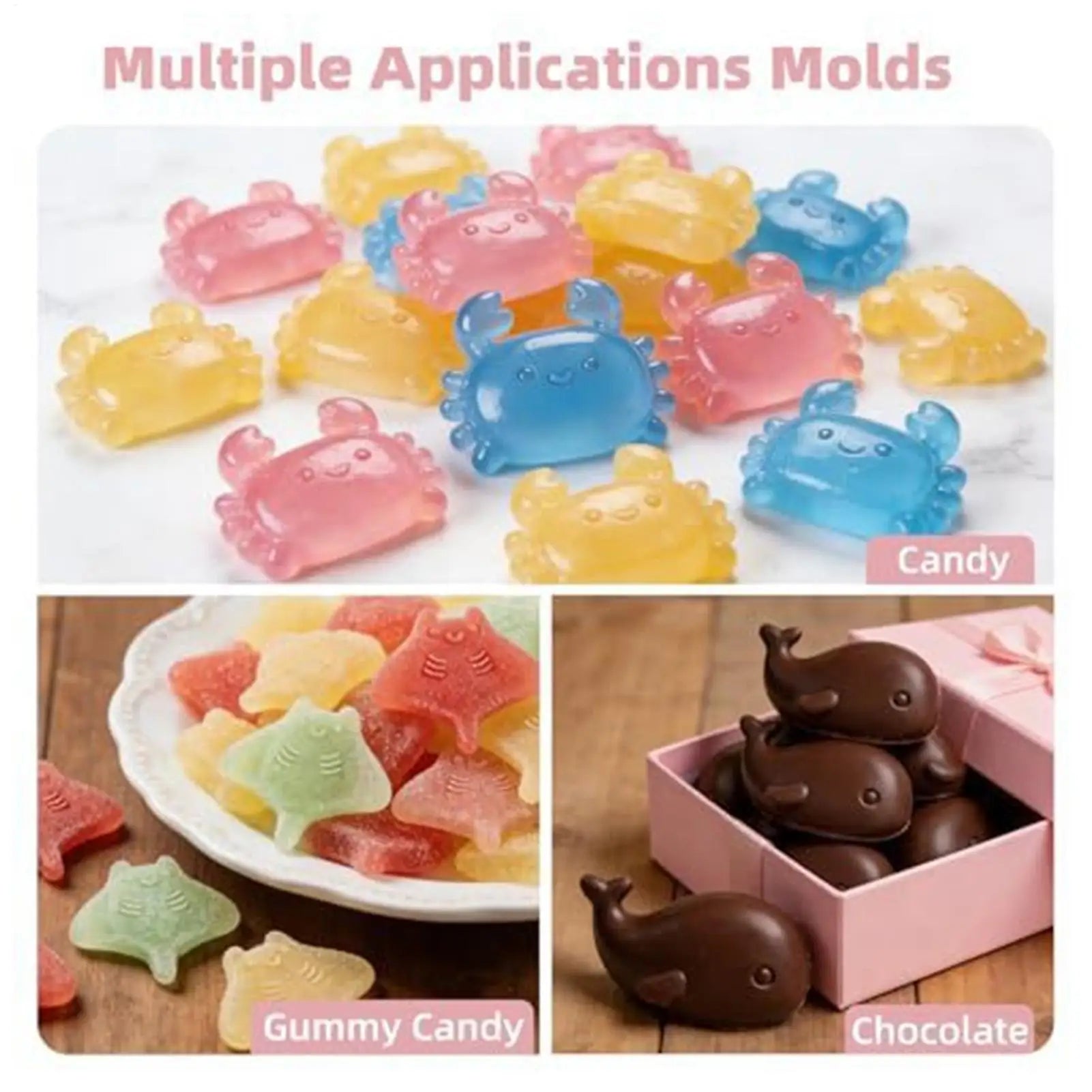 Ice Molds Cocktails DIY Easy Release Reusable Sea Animal Whiskey
