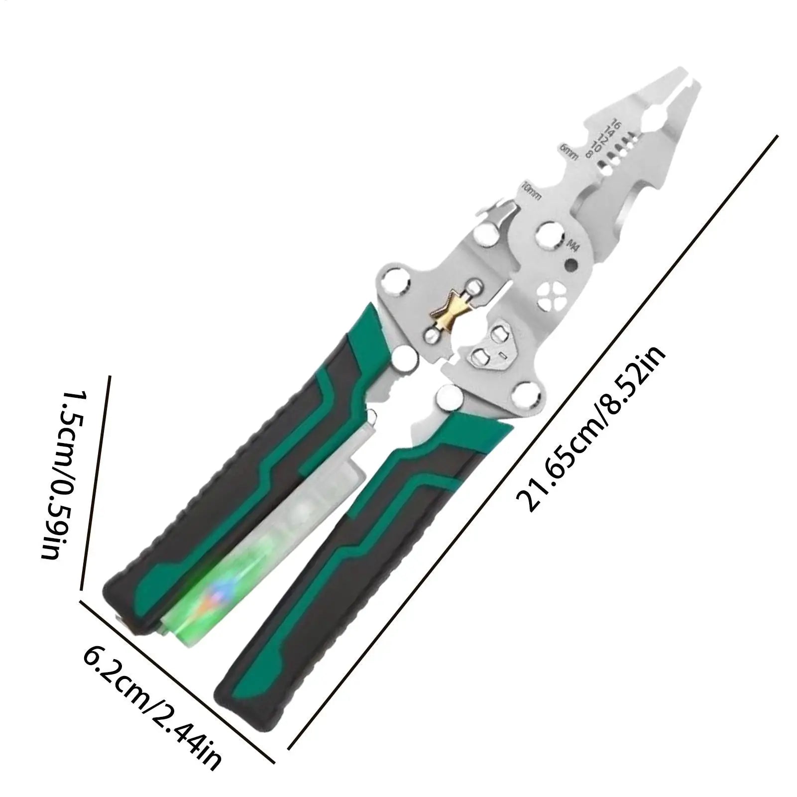 8 in 1 Wire Stripper Twister Wire Stripper Tools AC DC Detector Hand Tool for Automotive School Science Projects Lighting Zpaxo