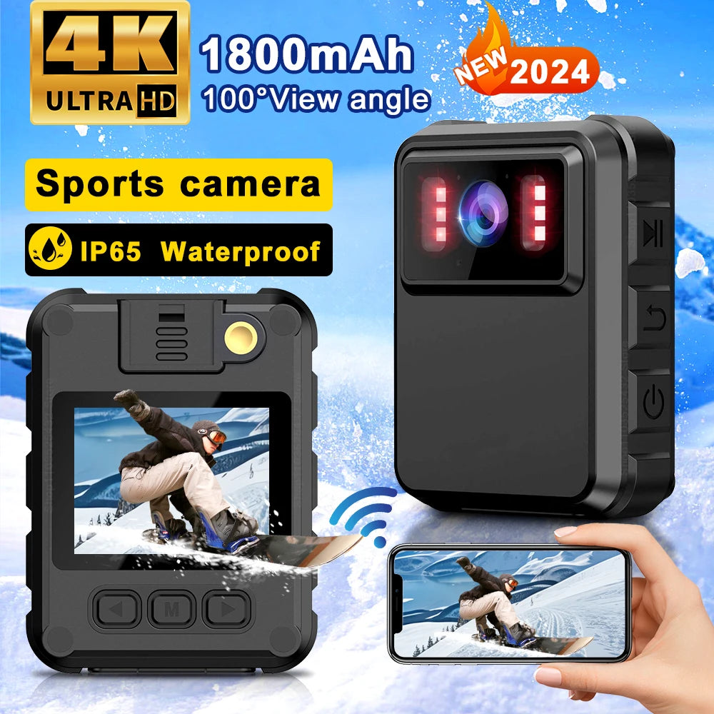4K Wifi HD Mini Camera Sports Outdoor Waterproof Law Enforcement