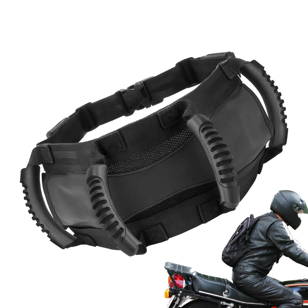 Motorcycle Backseat Handle Oxford Cloth Backseat Strap Motorcycle Passenger Belt Grip Grab for Riders Kids Adults ATV Snowmobile Zpaxo Default Title