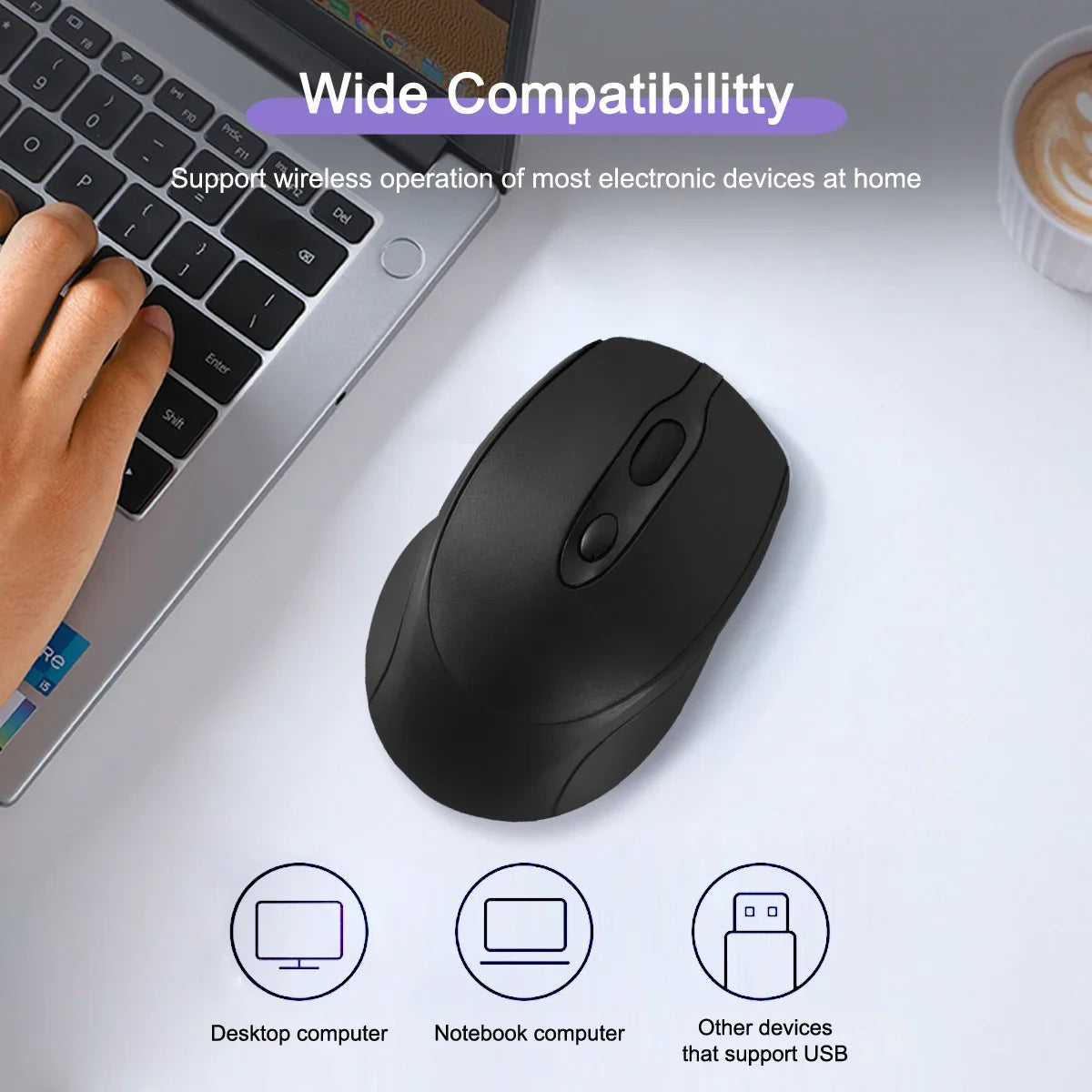 Rechargeable Wireless Computer Mouse Bluetooth-compatible USB Silent Zpaxo