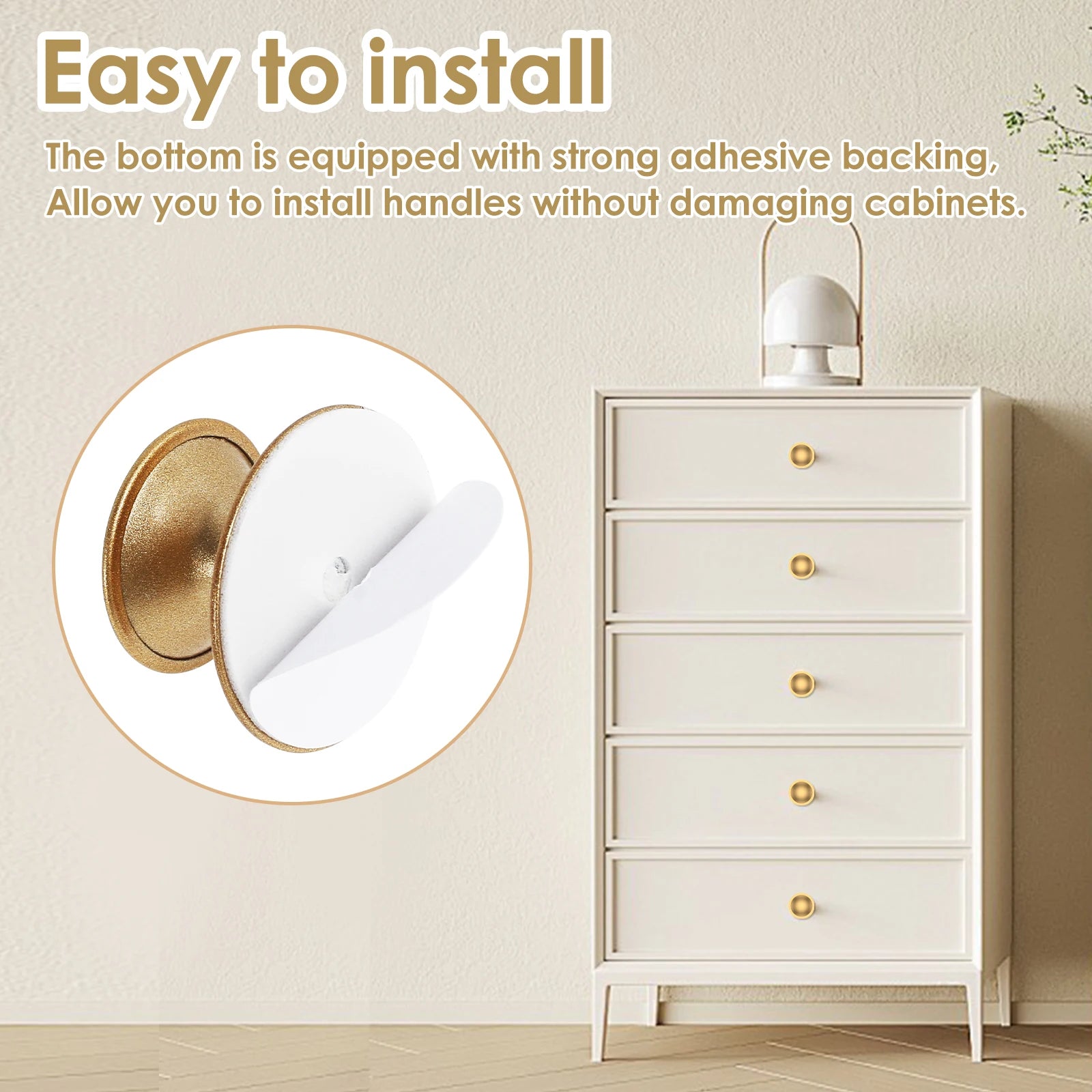 15 PCS Self-Adhesive Handles Kitchen 37MM Stainless Steel Drawer Knobs Cabinet Handles No Drilling Required Cupboard Drawers New Zpaxo