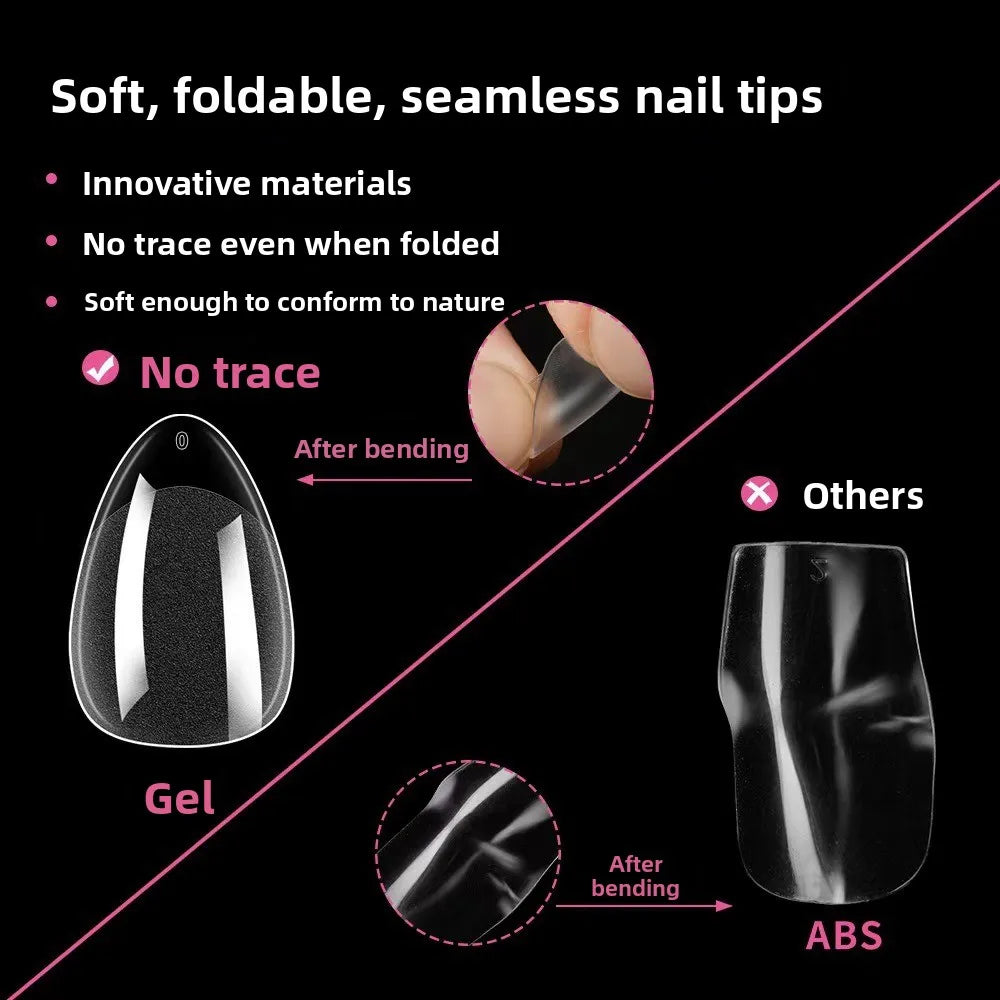 120 Short Square Nail Tips Half Matte Almond Shape False Nails Zpaxo