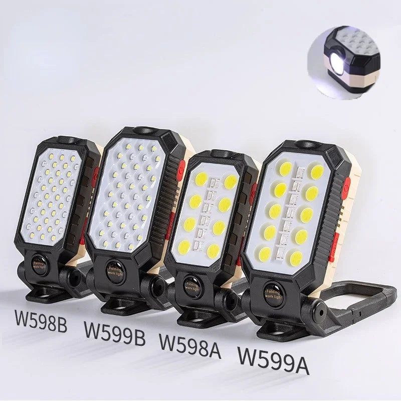 Magnetic LED Work Light – Rechargeable Flashlight & Floodlight