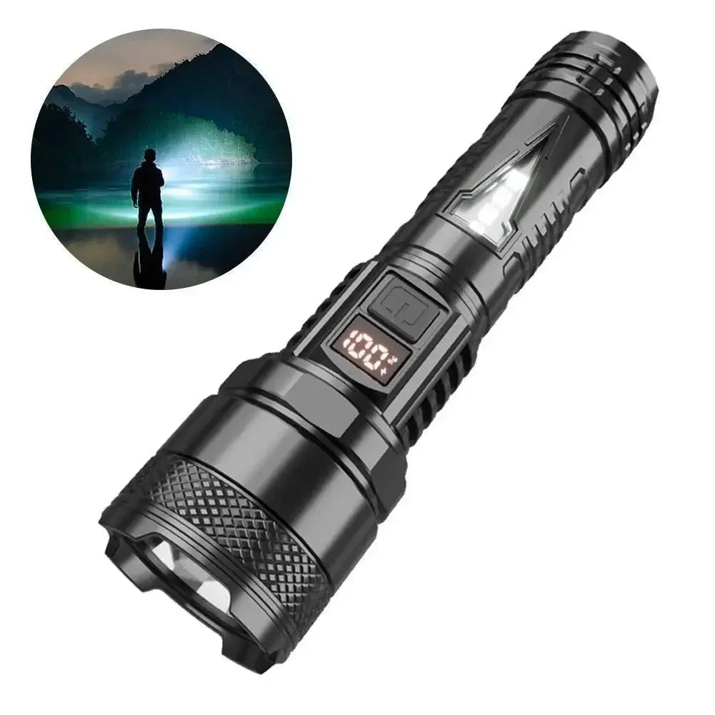 800LM LED Tactical Flashlight – USB Rechargeable, Zoomable Torch