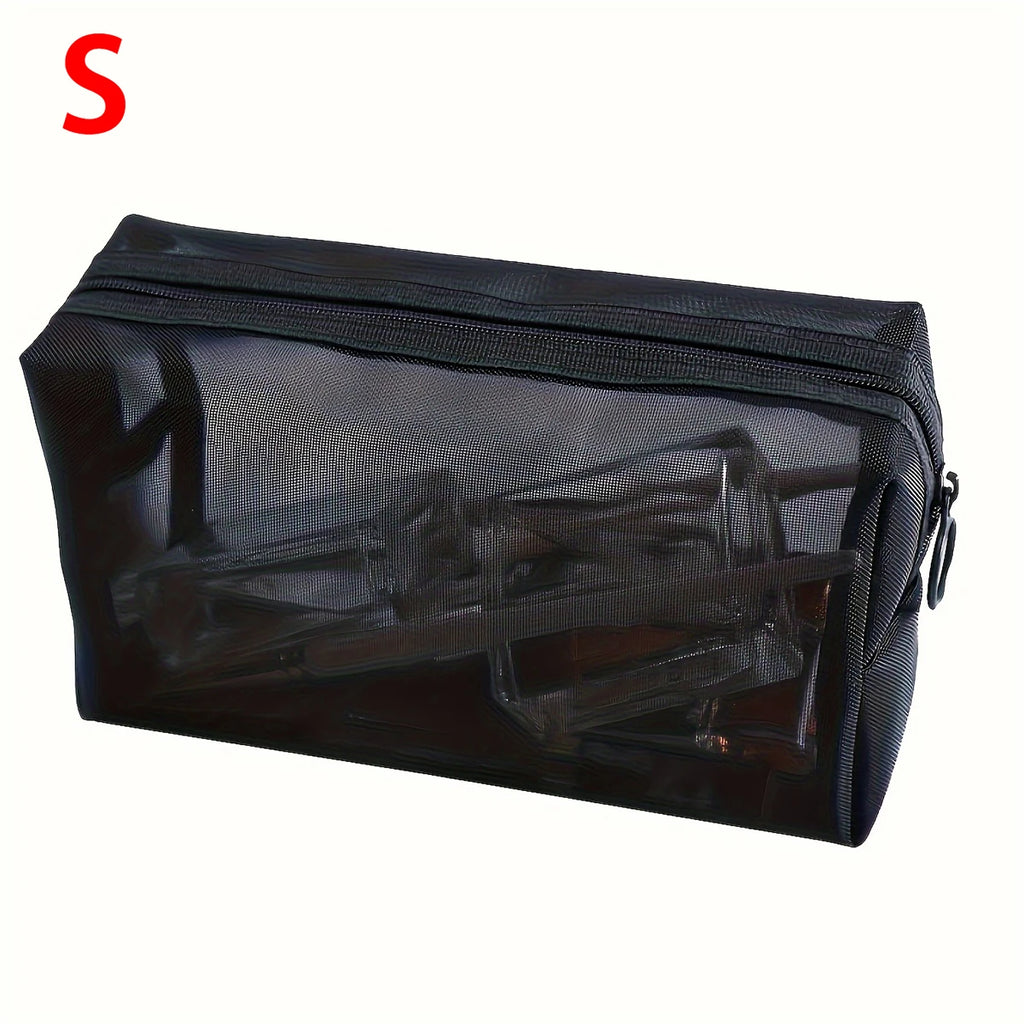 Black Mesh Cosmetic Bag – Travel Makeup & Toiletry Organizer Cosmetic Travel Bag Zpaxo S