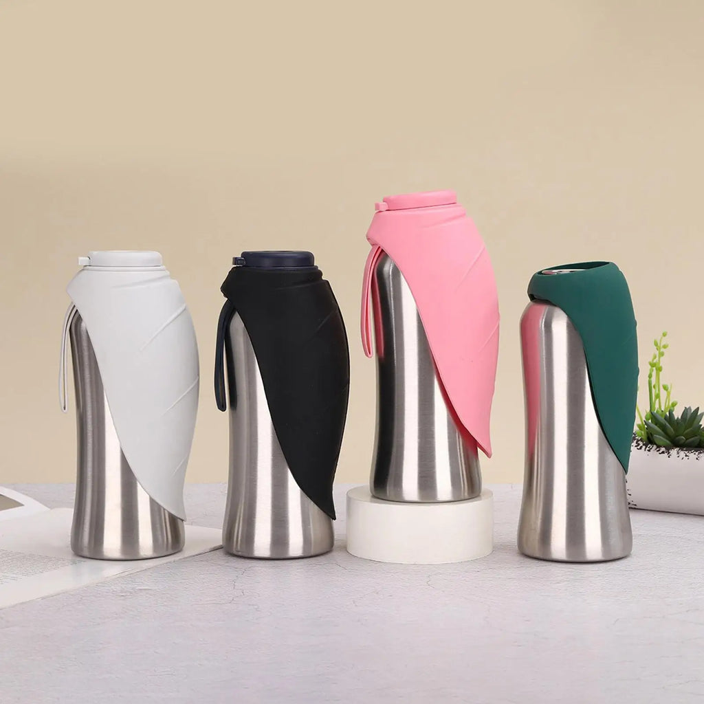 Dog Water Bottle Portable Handle Large Stainless Steel Cup Travel