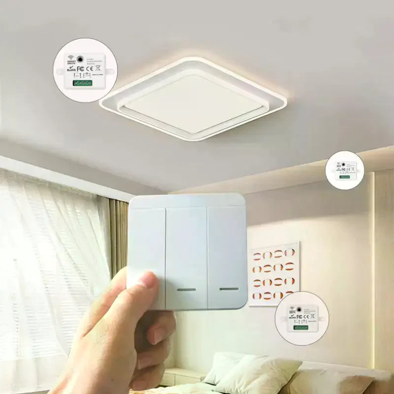 Wireless OFF RF433 Module Remote Control Light Switch 1 2 3 Gang Push Zpaxo
