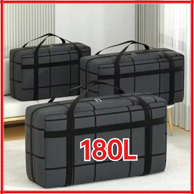 Large Capacity Portable Folding Duffel Bag Hand-Held Clothing Storage with Double Zipper Padded Wardrobe Organizer for Moving Zpaxo