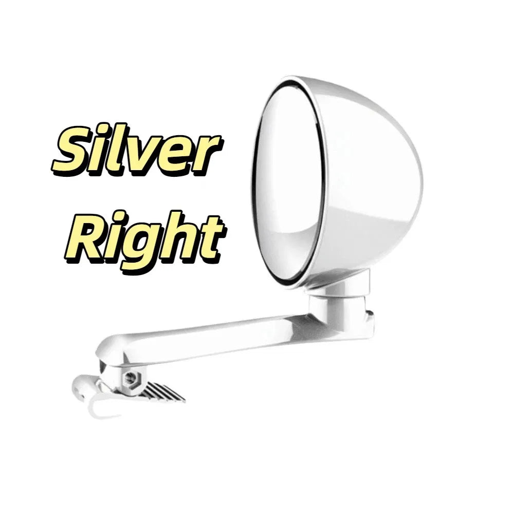 Round Convex Blind Spot Car Mirror 360 Degree Adjustable Design Zpaxo Silver Right