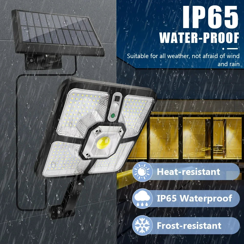 Solar Light Motion Sensor Outdoor Powered Security Garden Dimmable Zpaxo