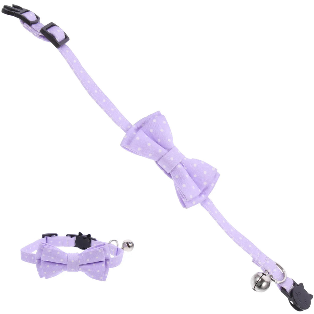 Pet Dog Collar Small Adjustable Bow Tie Cotton Bell Decorative