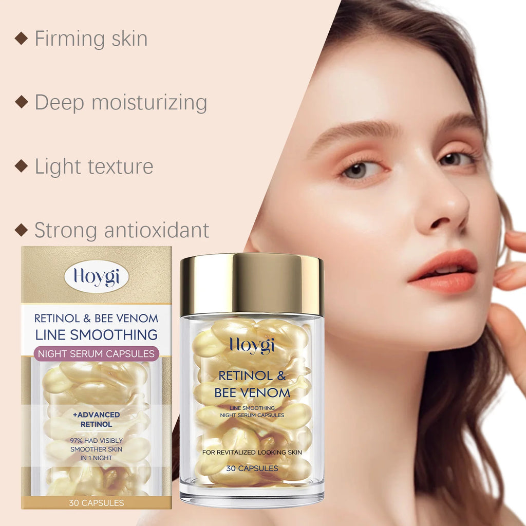 Retinol Bee Venom Anti-Aging Night Serum Capsules | Hoygi Anti-Aging Face Serum Zpaxo