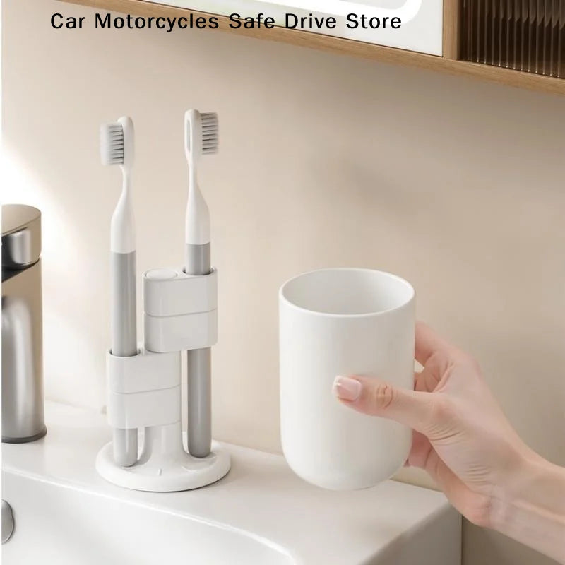 CM1pcs Rotating Toothbrush Holder Bathroom Desktop Storage Rack