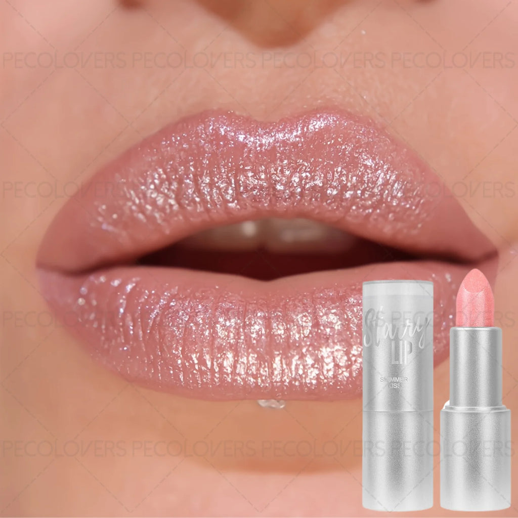 Sparkling Pearlescent Lipstick Long-lasting Shimmering Glitter Finish Zpaxo