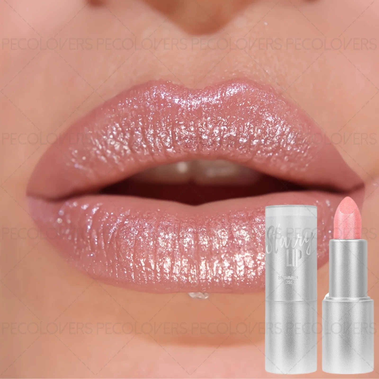Sparkling Pearlescent Lipstick Long-lasting Shimmering Glitter Finish Zpaxo