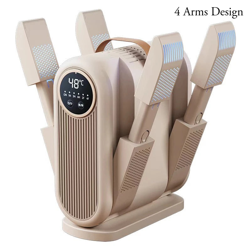 Six-Arm Foldable Shoe Dryer Electric Shoe and Boot Dryer Timing Control Household Shoe Warmer Portable Heater For Socks Boots Zpaxo 200946 EU