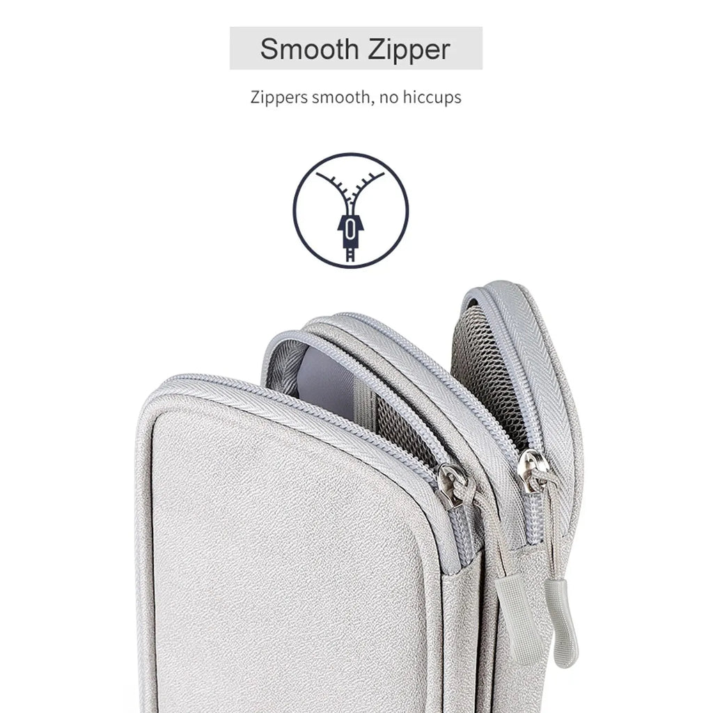 Waterproof Data Cable Storage Bag Travel Bags Zipper Bag Portable Storage Pouch USB Data Cable Organizer Electronics Accessories Zpaxo