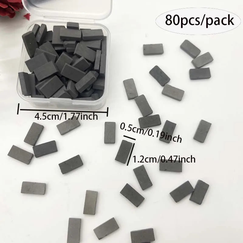 80pcs/1box 1:35 mini wall tiles miniature brick statue model brick building set fake bricks for garden landscape accessories Zpaxo Gray