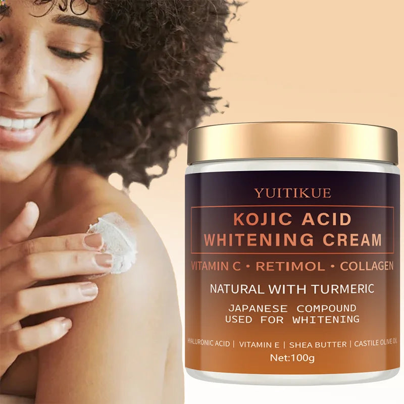 Kojic Acid Whitening Cream 100g | Vitamin C, Turmeric & Hyaluronic Skin Brightening Cream Zpaxo