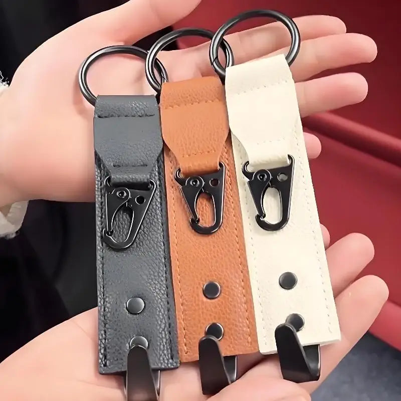 PU Leather Car Headrest Hook – Seat Organizer Hanger Clip