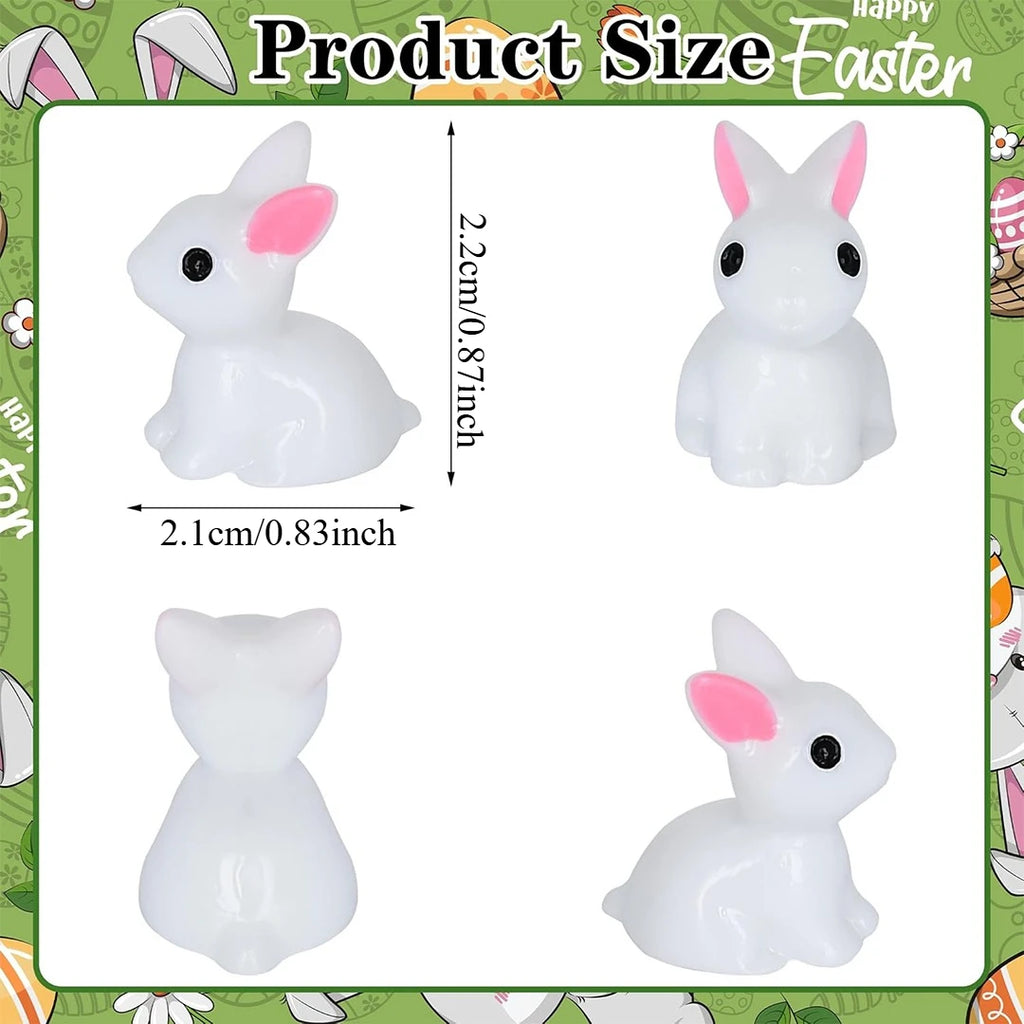 Glow-in-the-Dark Bunny Figurines | Fairy Garden Terrarium Decor