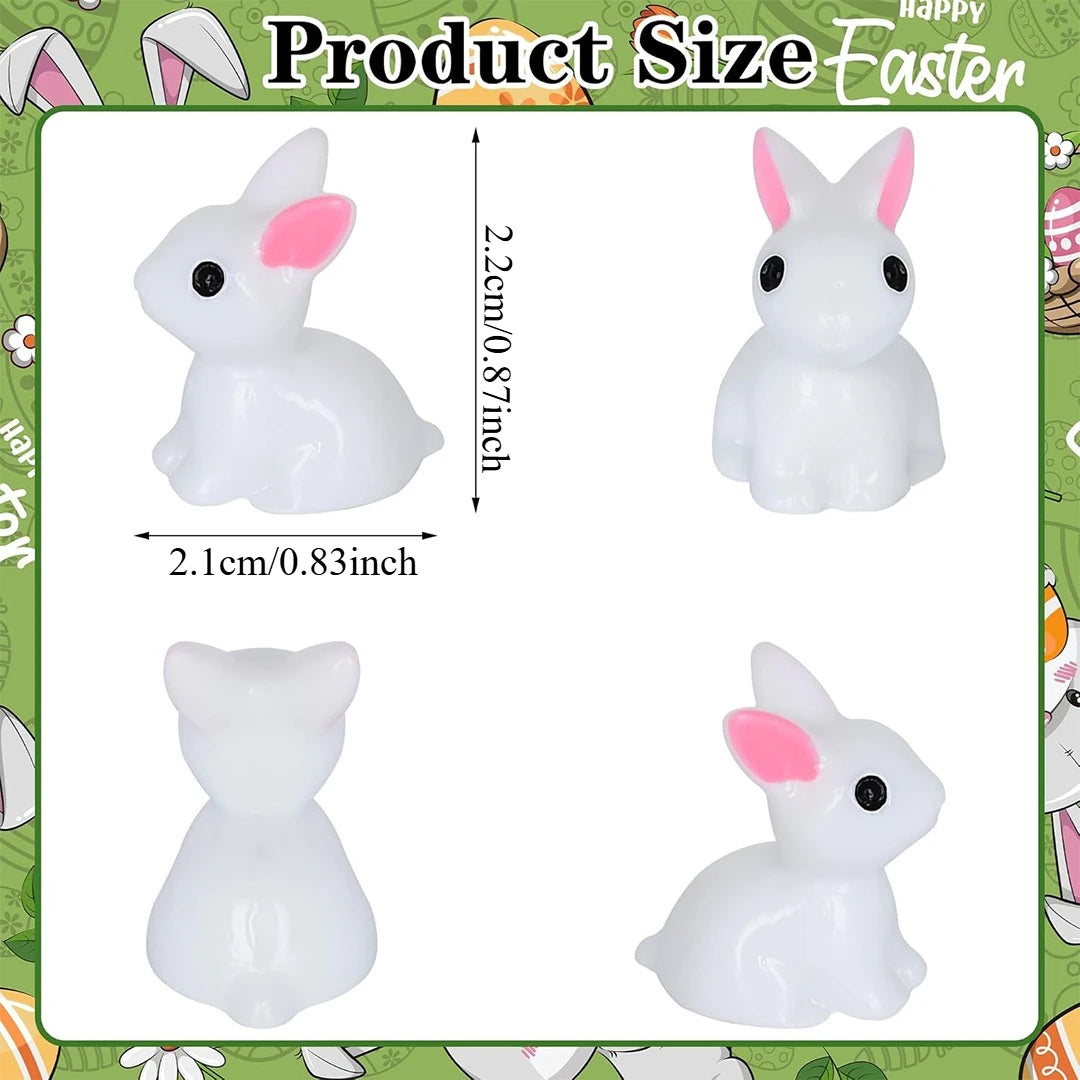 Glow-in-the-Dark Bunny Figurines | Fairy Garden Terrarium Decor