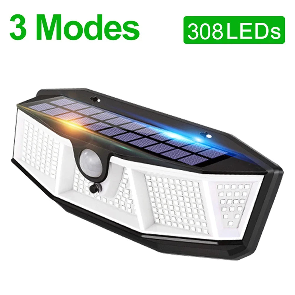 308 LED Solar Porch Light Motion Sensor Sunlight 3 Modes Street Wall Zpaxo 308LED 1pcs China Mainland