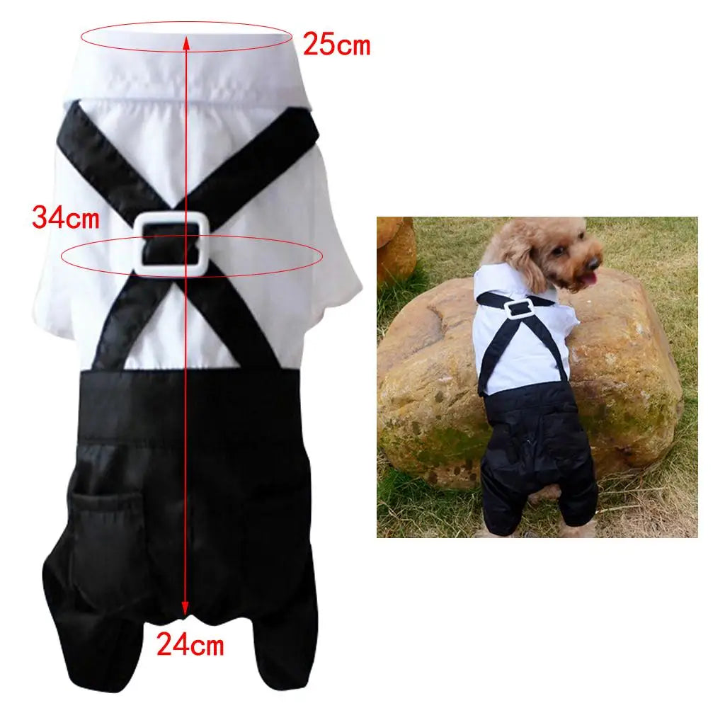 Dog Costumes Shirt Suit Tuxedo Wedding Party Clothes Bow Tie Pet Coat Zpaxo
