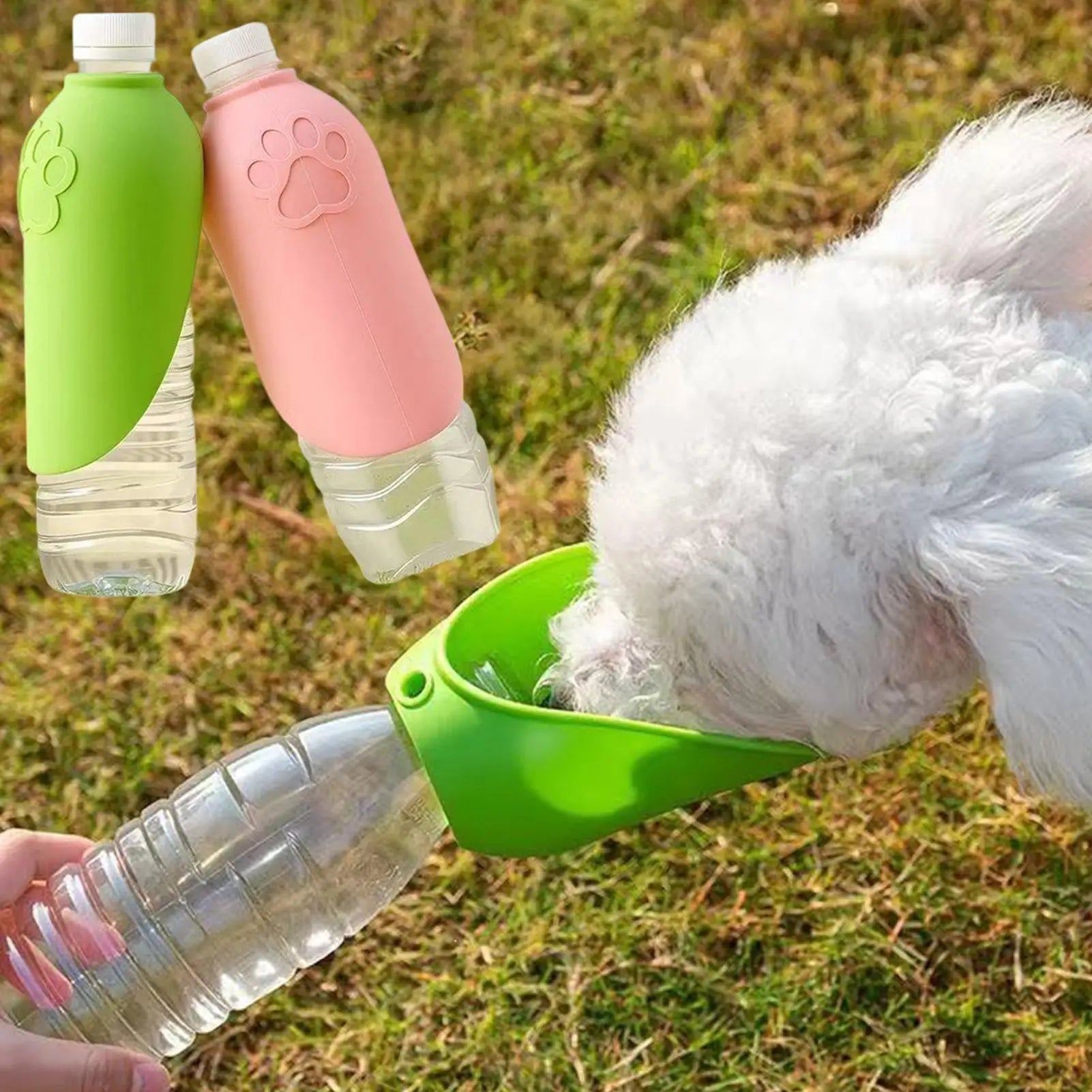 Foldable Dog Water Bottle 2-Pack – Portable Travel Pet Dispenser Pet Water Bottle Zpaxo