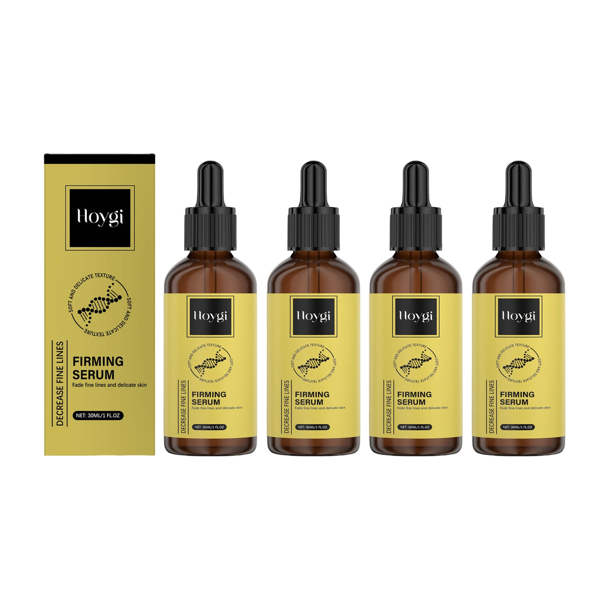 Hoygi Anti-Wrinkle Firming Serum Skin Tightening Elasticity Boost Fine Lines Reduction Fast Absorbing Non-Greasy All Skin Types Zpaxo 4PCS