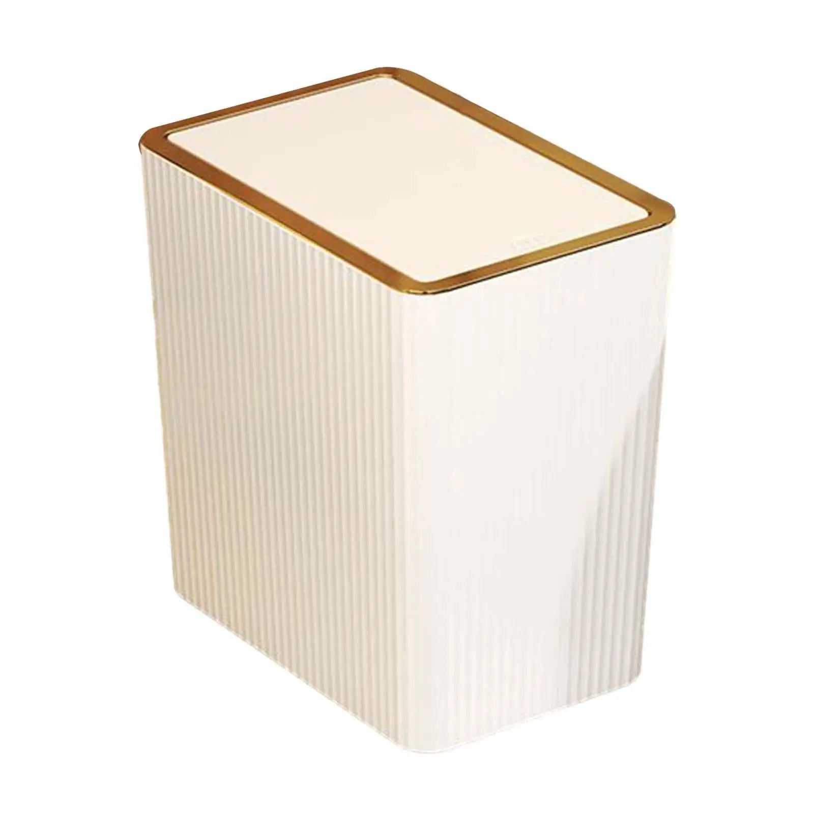 Kitchen Wastebasket with Press Type Lid Rubbish Container Slim Narrow Garbage Can for Sunroom Garage Study Living Zpaxo 12L White