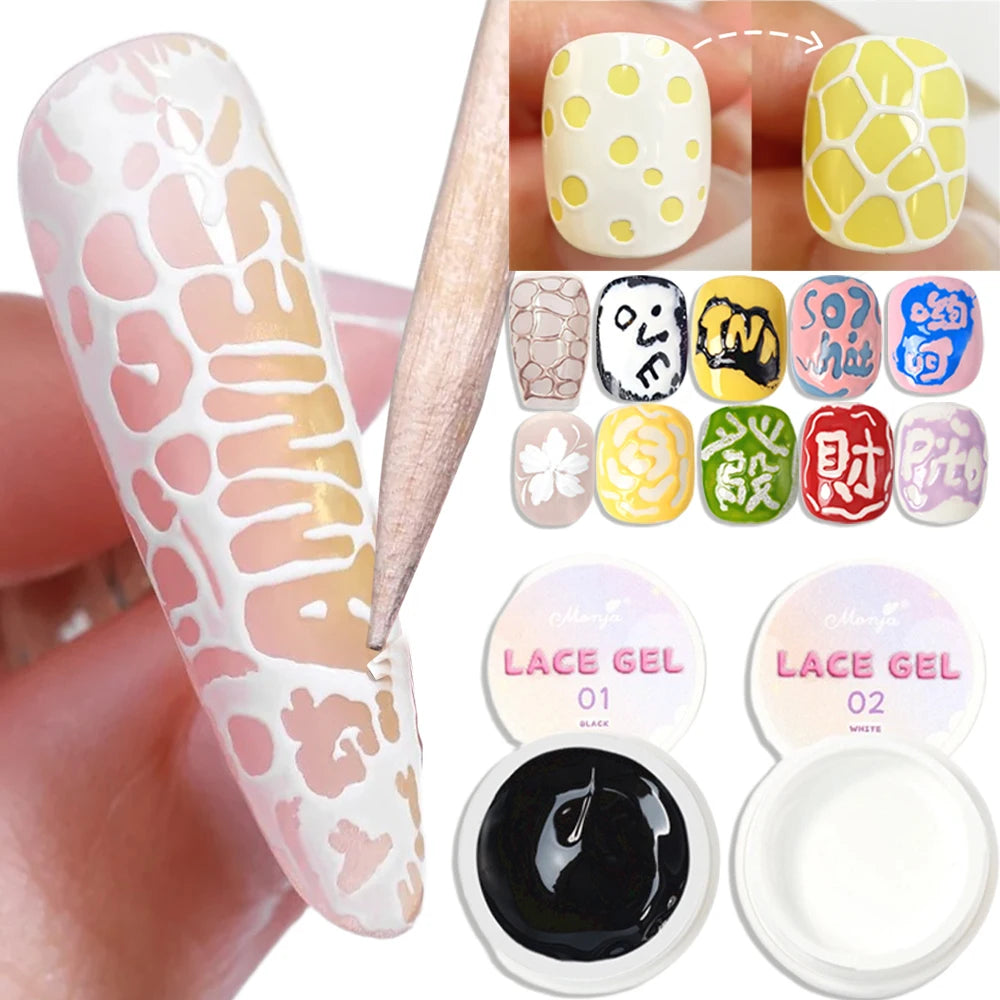 Bubble Ocean Wave Nail Poke Glue Pokeing Nail Art Gel Durable Sturdy Hole Nail Paint Art Gel UV LED Soak Off Varnish With Stick Zpaxo