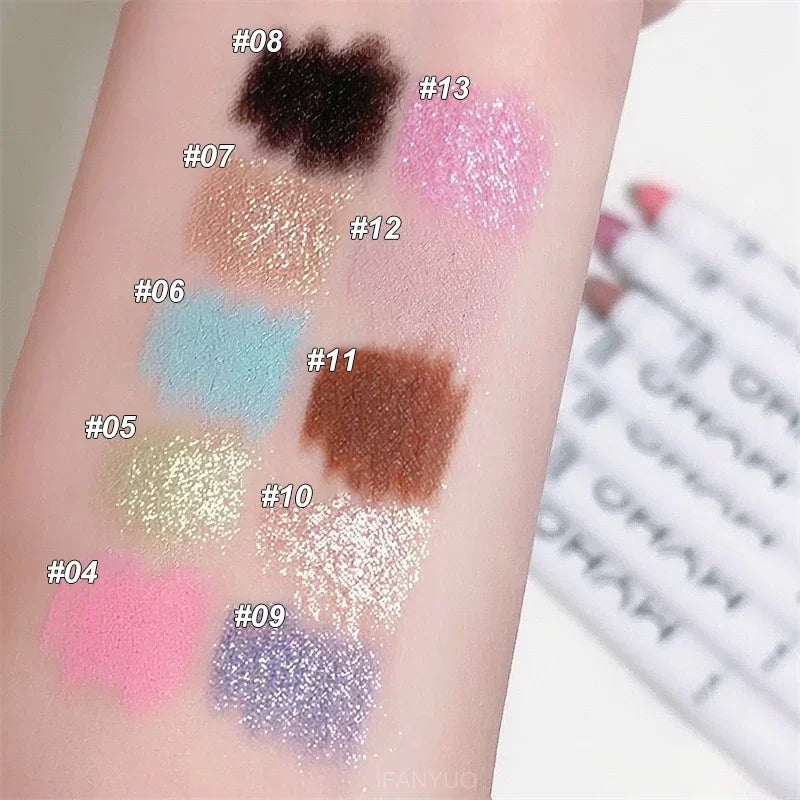 Pearly Matte Eyeshadow Stick White Eyeliner Shimmer Silver Highlighter Lying Silkworm Pen Monochrome Brightening Eye Shadow Pen Zpaxo