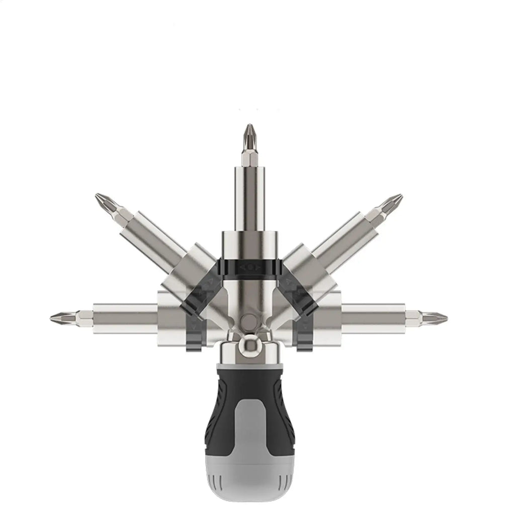Ratcheting Screwdriver Magnetic Multi Bit 180 Degree Adjustable