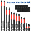 24/6PCS K5 Magnetic Screwdriver Bits Anti-Slip Impact-Resistant Threaded Bits Set Carbon Steel Phillips Screwdriver Hex Shank Zpaxo Set C 12PCS 25-150mm