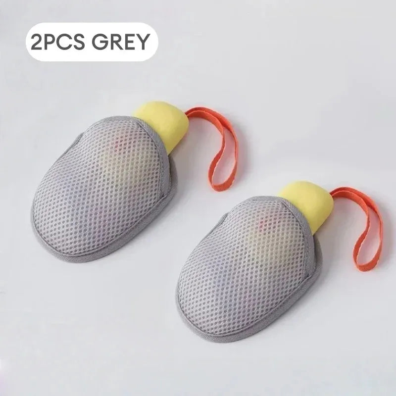 1 Foaming Soap Bag Net Mesh Massage Exfoliator Pouch Bathing Bubble Zpaxo 2PCS-Grey