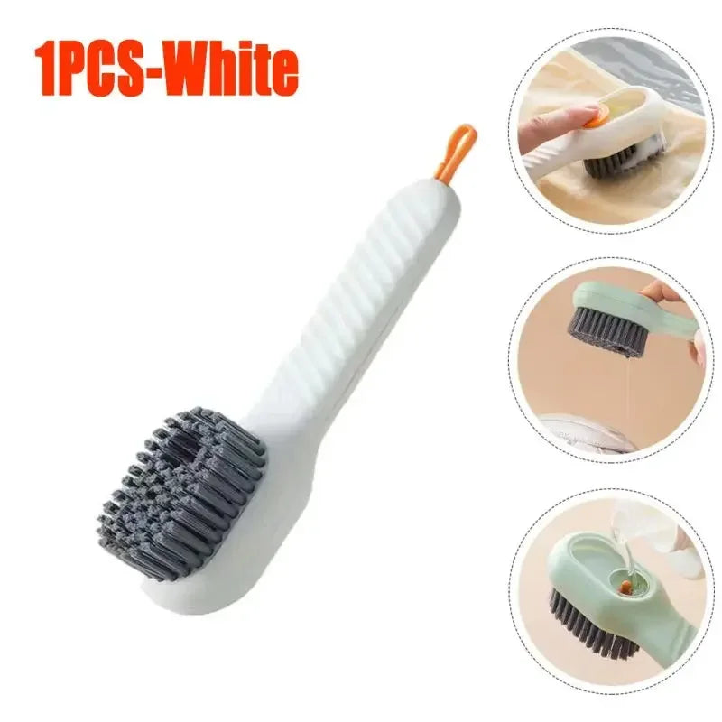 Fashion Multifunction Shoe Brush Soft Bristled Liquid Filled Up Wash Shoe Cleaning House Accessories Clean Kitchen Tools Zpaxo 1pcs-white