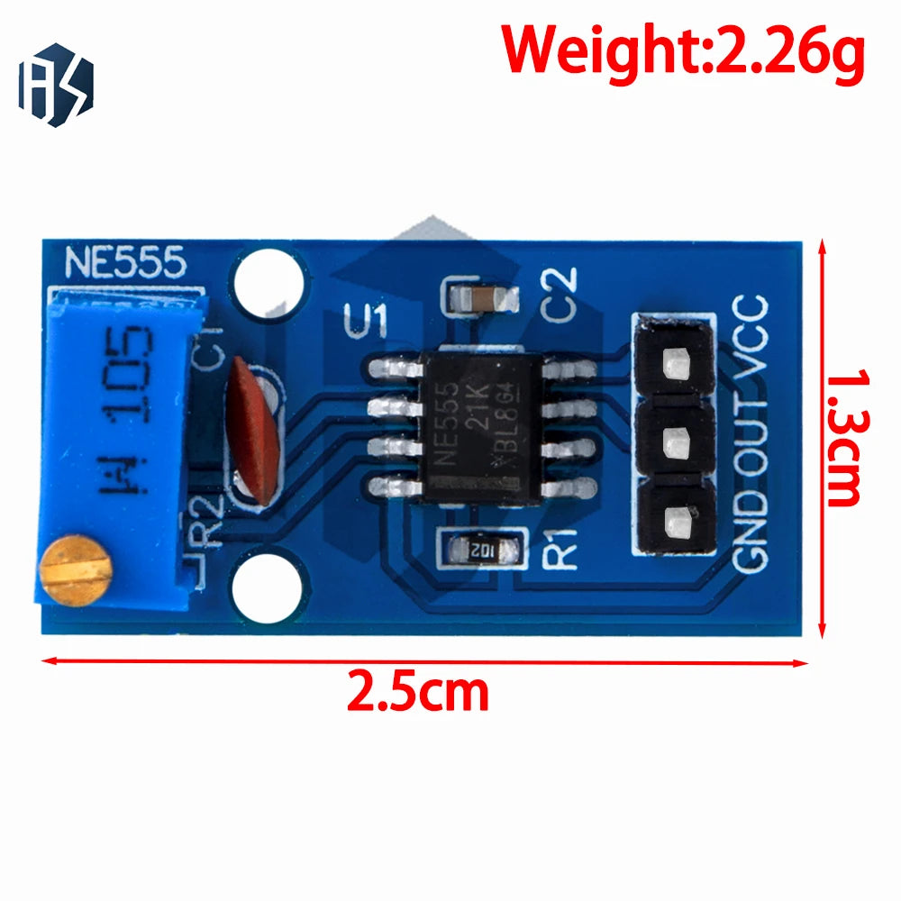 NE555 Pulse Frequency Duty Cycle Adjustable Module 5V-12V Square Wave Zpaxo